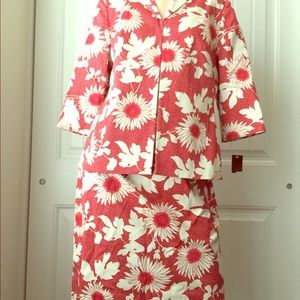 Larry Levine Womens Stretch Cotton Skirt Suit Set